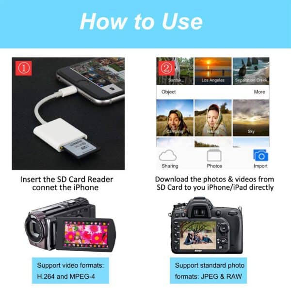 Memory SD Card Reader For iOS devices