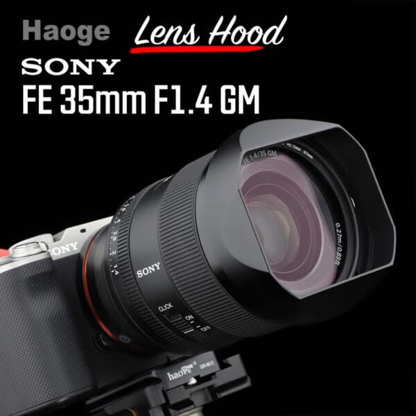 ฮูดเหลี่ยม Sony FE35mm F1.4 GM จาก Haoge Lens Hood LH-E35G