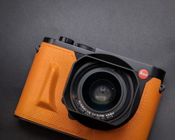Leather Case Leica Q2 Orange Kontice เคสหนังแท้ สีส้ม