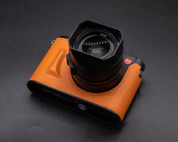 Leather Case Leica Q2 Orange Kontice เคสหนังแท้ สีส้ม