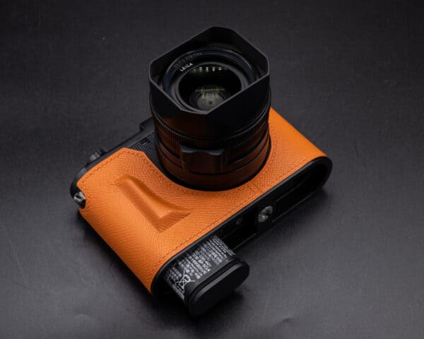 Leather Case Leica Q2 Orange Kontice เคสหนังแท้ สีส้ม