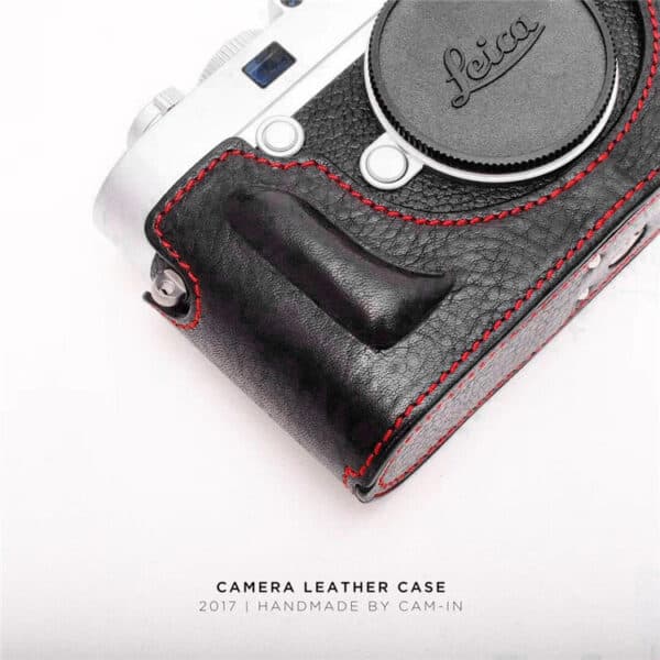 เคส Leica M10 M10R M10P สีดำด้ายแดง เจาะช่องแบต จาก Cam-in