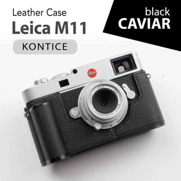 เคส Leica M11 Black Caviar สีดำหนังคาเวียร์ มีกริป จาก Kontice