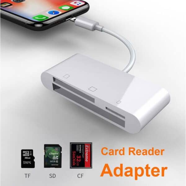 Memory Card Reader Lightning CF+SD+TF โอนรูปและวิดีโอ จากกล้องเข้า iPhone