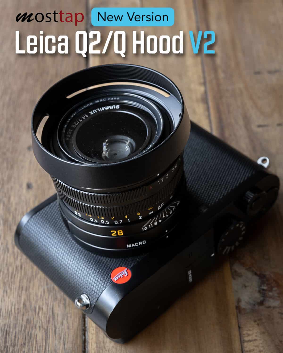 Hood Leica Q2 QP Q Black mostTap ฮูดเลนส์แบบกลม V2