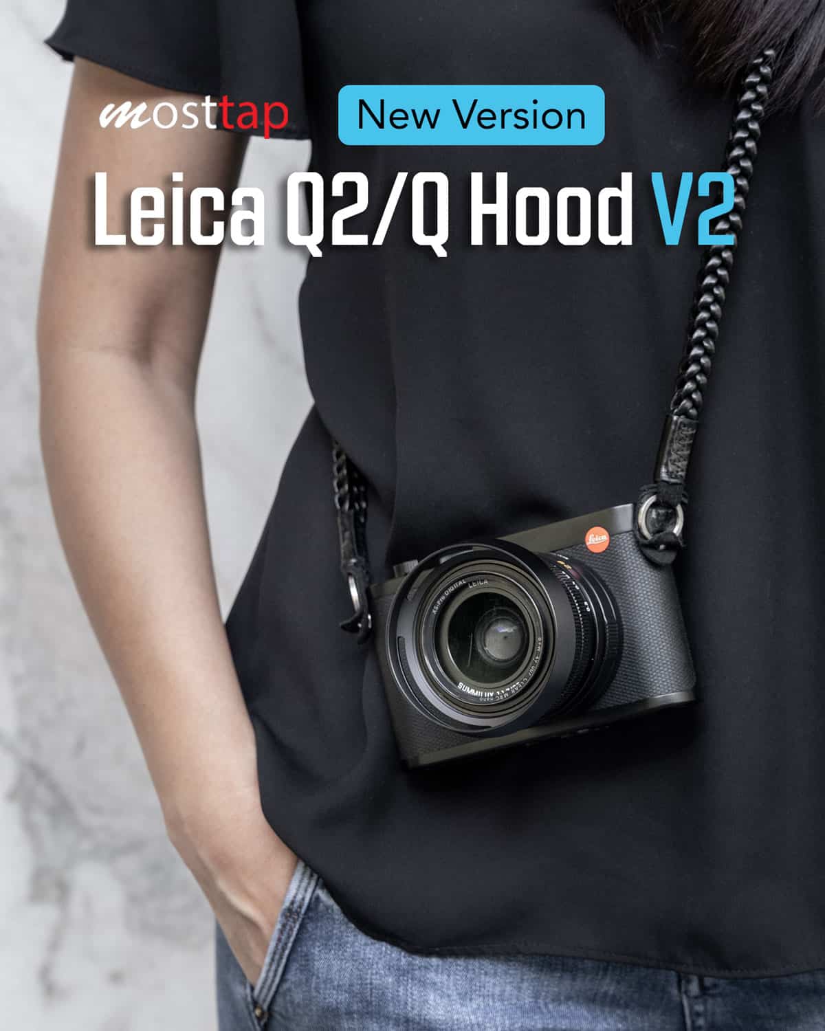 Hood Leica Q3 Q2 QP Q Black mostTap ฮูดเลนส์แบบกลม V2