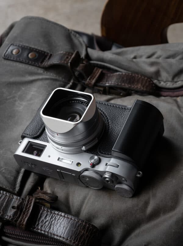 SquareHood MKIII Fuji X100V สีเงิน ฮูดเหลี่ยม พร้อม Adapter Ring