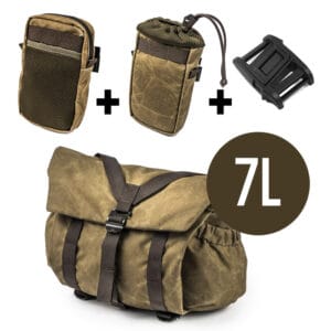 ชุดเซ็ท Wontancraft PILOT 7L Khaki Brown + Drawstring Pouch + Zipper Pouch + FidLock