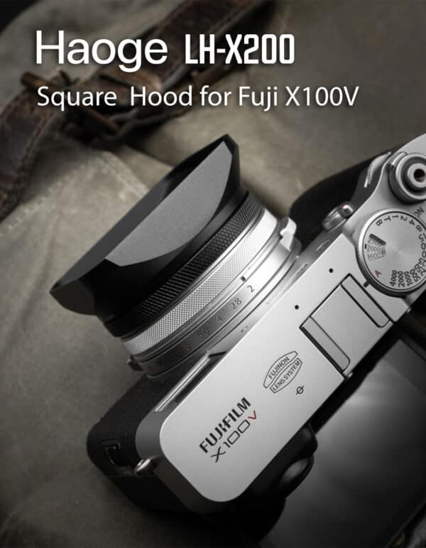 ฮูดเหลี่ยม Fuji X100V สีดำ Haoge Hood for Fuji X100V LH-X200B