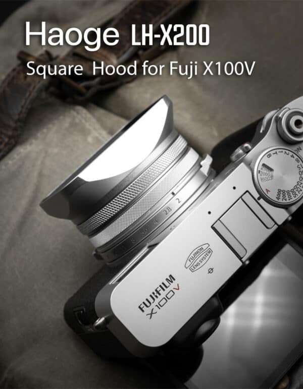 ฮูดเหลี่ยม Fuji X100V สีเงิน Haoge Hood for Fuji X100V LH-X200S