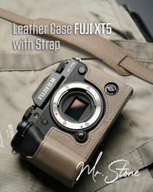 เคส FUJI XT5 สีเทา จาก Mr.Stone Leather Case พร้อมสายคล้อง
