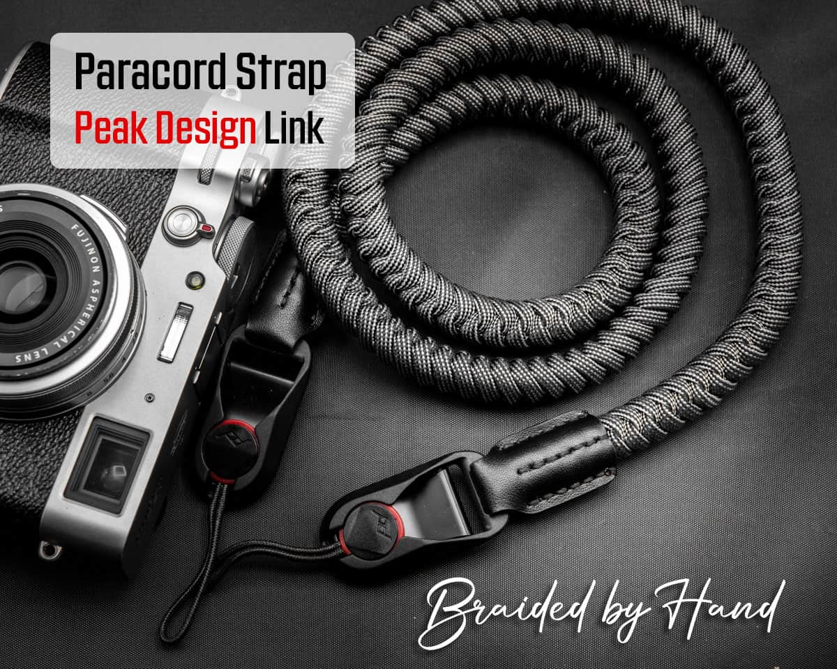 สายคล้องกล้อง Paracord Gray เส้นกลม พร้อมหัวต่อ Peak Design จาก Braided by Hand