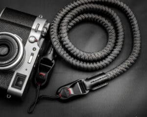 สายคล้องกล้อง Paracord Gray เส้นกลม พร้อมหัวต่อ Peak Design จาก Braided by Hand