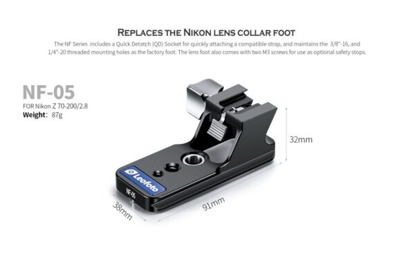 LeoFoto NF05N Lens Foot for NIKON Z 70-200mm F2.8 VR-S