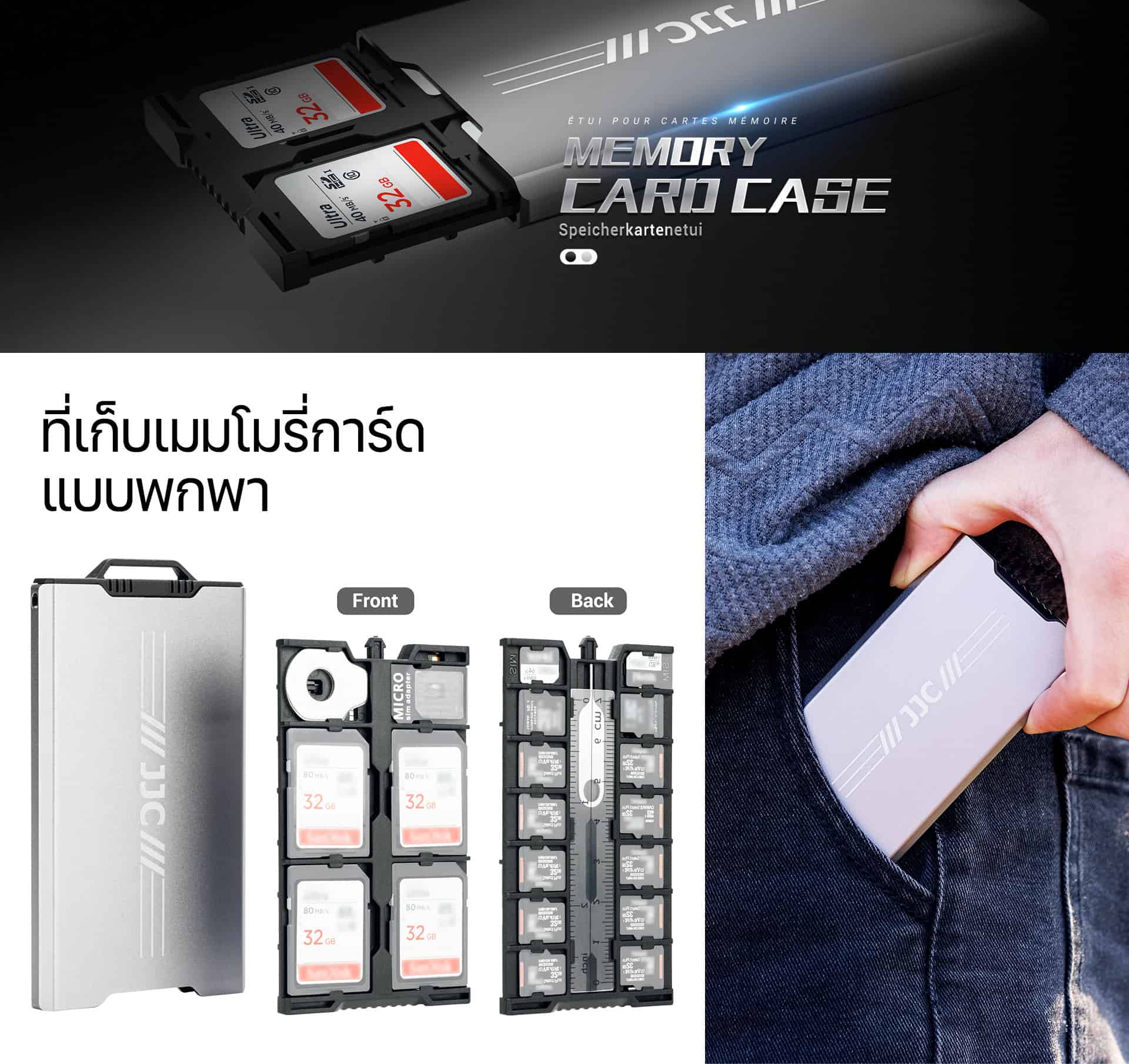 กล่องใส่ SD Card Memory Card JJC SW-MCR1