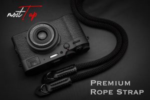 สายคล้องกล้องเชือก MostTap สีดำ ปลายห่วง Premium Rope Strap