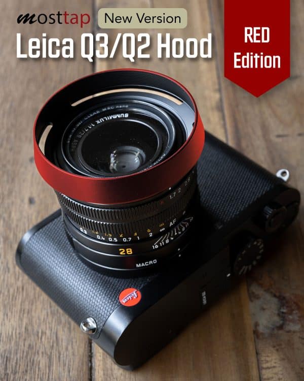 ฮูด Leica Q3 Q2 QP Q Red mostTap ฮูดเลนส์แบบกลม V2 สีแดง