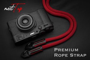 สายคล้องกล้องเชือก MostTap สีแดง ปลายห่วง Premium Rope Strap