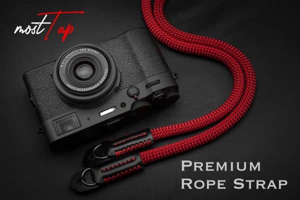 สายคล้องกล้องเชือก MostTap สีแดง ปลายห่วง Premium Rope Strap