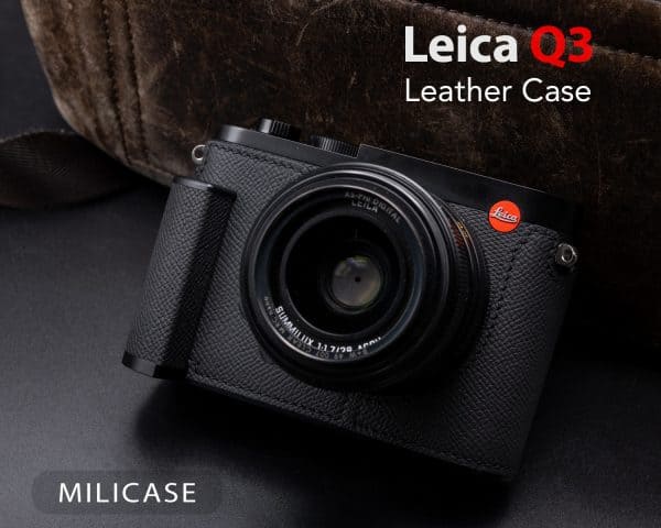 เคส Leica Q3 สีดำ Milicase มีกริป สำหรับ Leica Q3