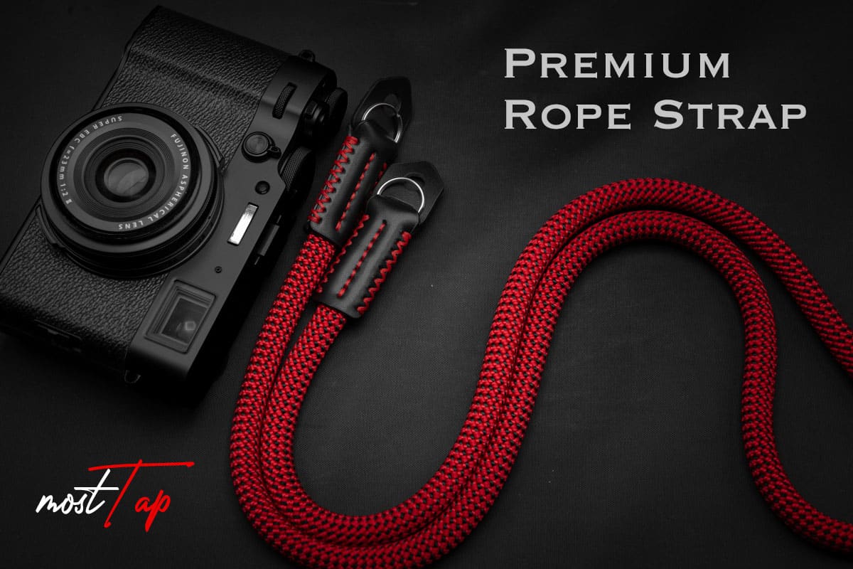 สายคล้องกล้องเชือก MostTap สีแดง ปลายห่วง Premium Rope Strap