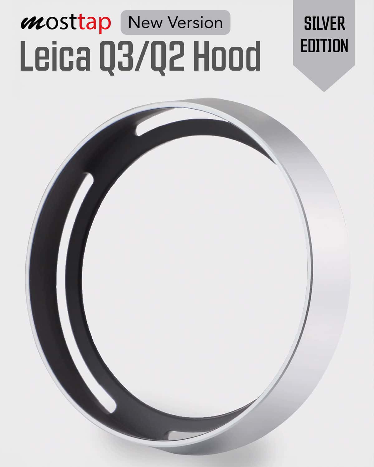 ฮูด Leica Q3 Q2 QP Q Silver mostTap ฮูดเลนส์แบบกลม V2 สีเงิน
