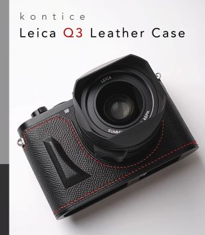 Leather Case Leica Q3 Black/Red Kontice เคสหนังแท้ สีดำด้ายแดง Leica Q3