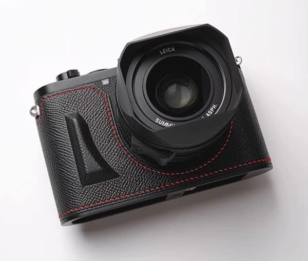 Leather Case Leica Q3 Black/Red Kontice เคสหนังแท้ สีดำด้ายแดง Leica Q3