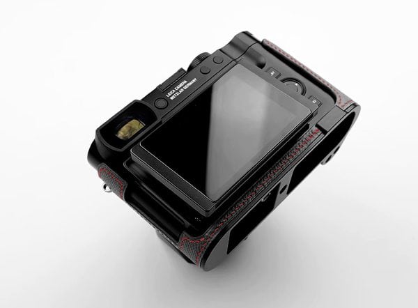 Leather Case Leica Q3 Black/Red Kontice เคสหนังแท้ สีดำด้ายแดง Leica Q3