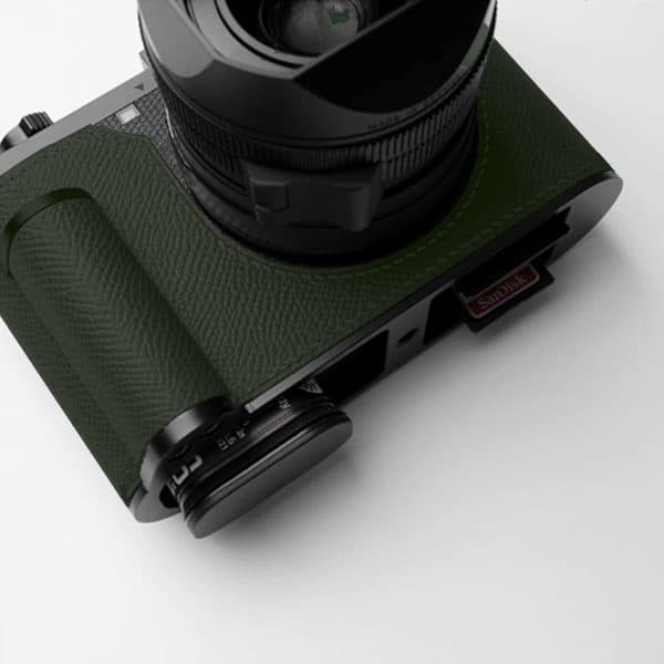 Case Leica Q3 Green Kontice เคสหนังแท้ สีเขียว มีกริป สำหรับ Leica Q3
