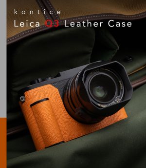 Case Leica Q3 Orange Kontice เคสหนังแท้ สีส้ม มีกริป สำหรับ Leica Q3