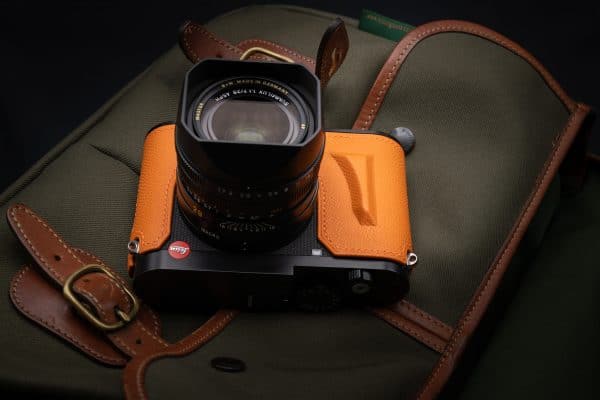 Leather Case Leica Q3 Orange Kontice เคสหนังแท้ สีส้ม Leica Q3