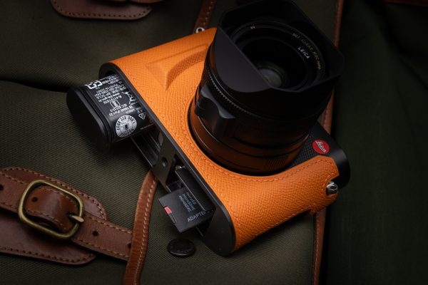 Leather Case Leica Q3 Orange Kontice เคสหนังแท้ สีส้ม Leica Q3