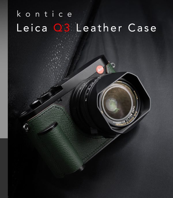 Case Leica Q3 Green Kontice เคสหนังแท้ สีเขียว มีกริป สำหรับ Leica Q3
