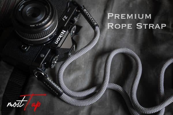 สายคล้องกล้องเชือก MostTap สีเทา ปลายห่วง Premium Rope Strap