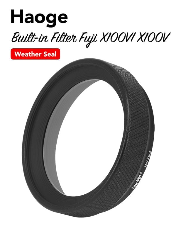 ฟิลเตอร์ Fuji X100VI X100V สีดำ Haoge LUV-X54B พร้อม Built-in Adapter Weather Seal