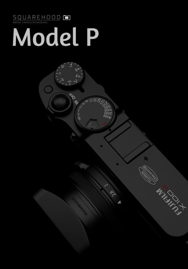 SquareHood Model P Fuji X100VI X100V สีดำ ฮูดเหลี่ยม พร้อม Adapter Ring