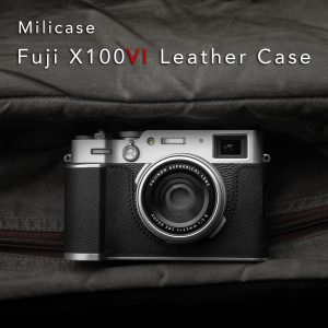 เคส Fuji X100VI Milicase สีดำ ฐานเงิน Leather Case