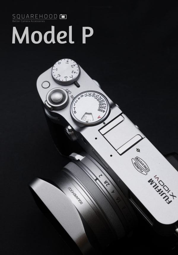 SquareHood Model P Fuji X100VI X100V สีเงิน ฮูดเหลี่ยม พร้อม Adapter Ring