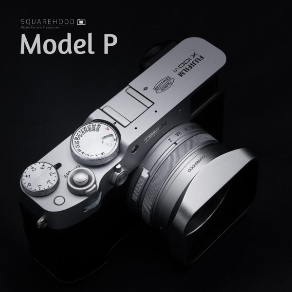 SquareHood Model P Fuji X100VI X100V สีเงิน ฮูดเหลี่ยม พร้อม Adapter Ring