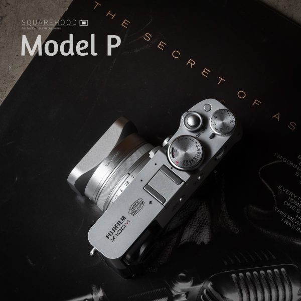 SquareHood Model P Fuji X100VI X100V สีเงิน ฮูดเหลี่ยม พร้อม Adapter Ring
