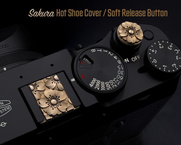 ชุด Soft Release & Hot Shoe Cover Sakura Flower ลายดอกใม้ ทองเหลือง