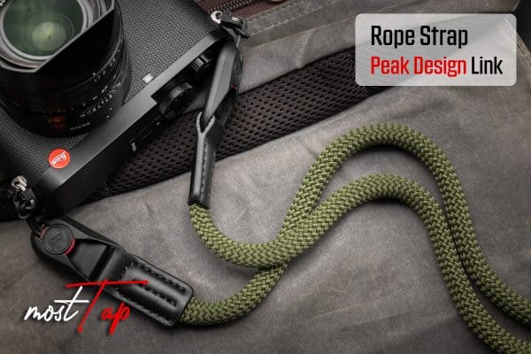 สายคล้องกล้องเชือก สีเขียว Green พร้อมหัวต่อ Peak Design จาก MostTap