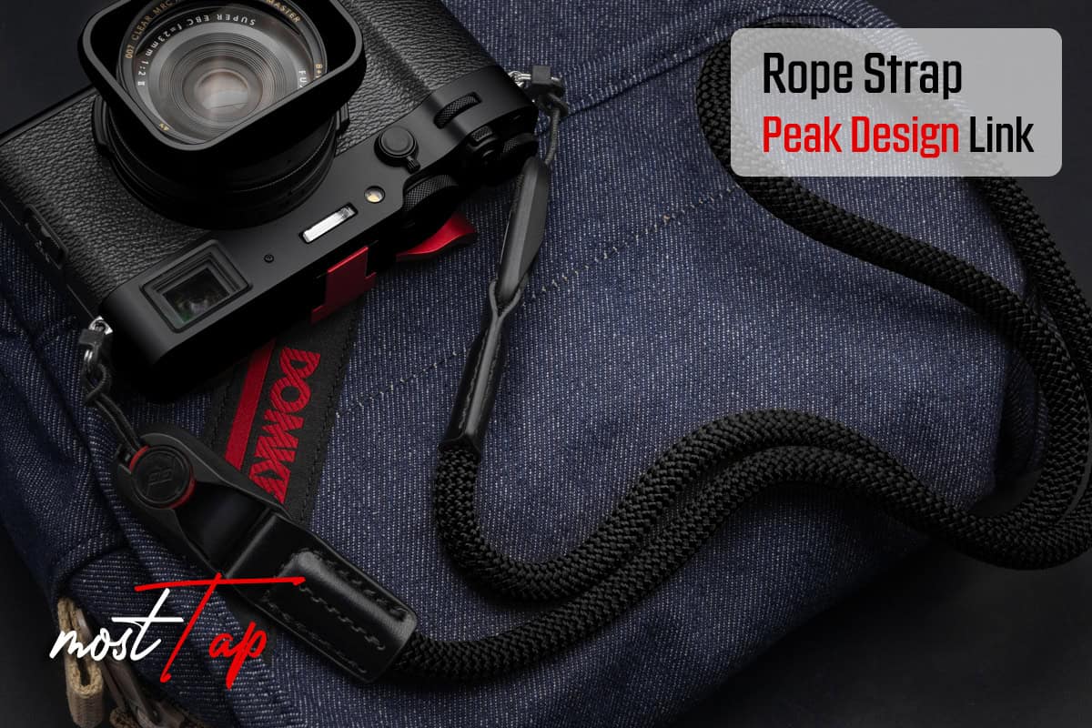 สายคล้องกล้องเชือก สีดำ Black พร้อมหัวต่อ Peak Design จาก MostTap