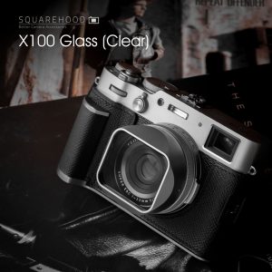 Squarehood X100 Glass Clear เลนส์ฮูด Fuji X100 series Silver สีเงิน