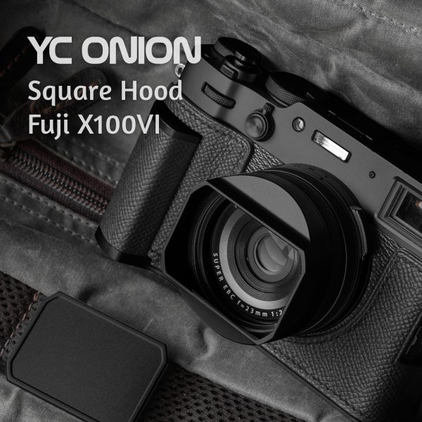 YC Onion ฮูดเหลี่ยม Fuji X100VI สีดำ พร้อมฝาปิดเลนส์
