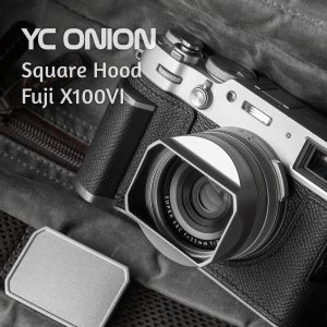 YC Onion ฮูดเหลี่ยม Fuji X100VI สีเงิน พร้อมฝาปิดเลนส์