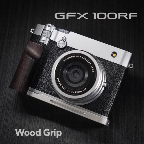 กริปไม้ Fuji GFX100RF ฐานเงิน Wood Grip Ebony