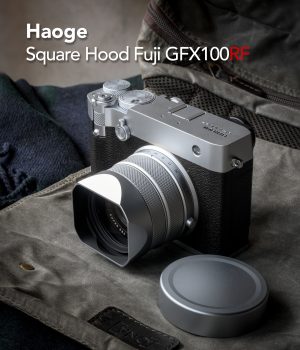 ฮูด Fuji GFX100RF สีเงิน Haoge Hood พร้อมฝาปิด