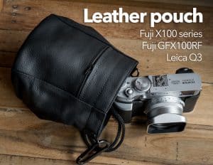 Leather Pouch ซองหนัง Fuji X100VI GFX100RF Leica Q3 Mr.Stone Large